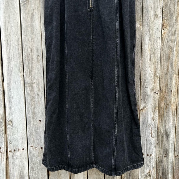 Abercrombie & Fitch Denim Midi Maxi Dress Black Wash  L - Picture 14 of 16